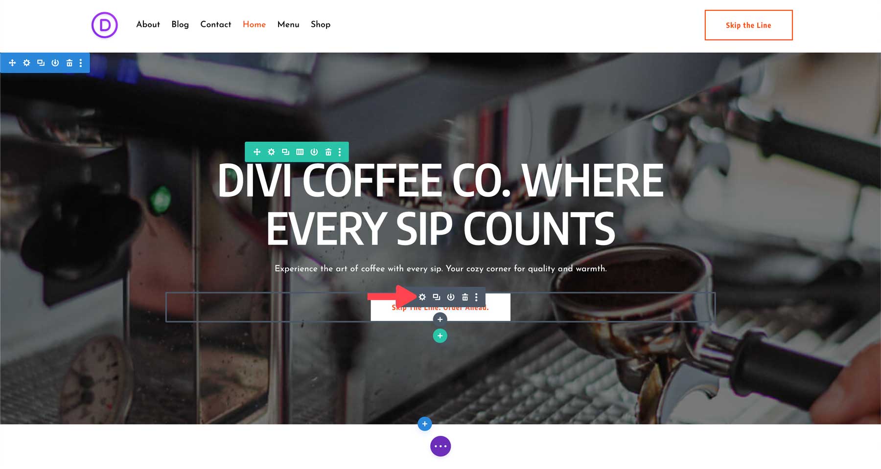 coffee starter site for divi