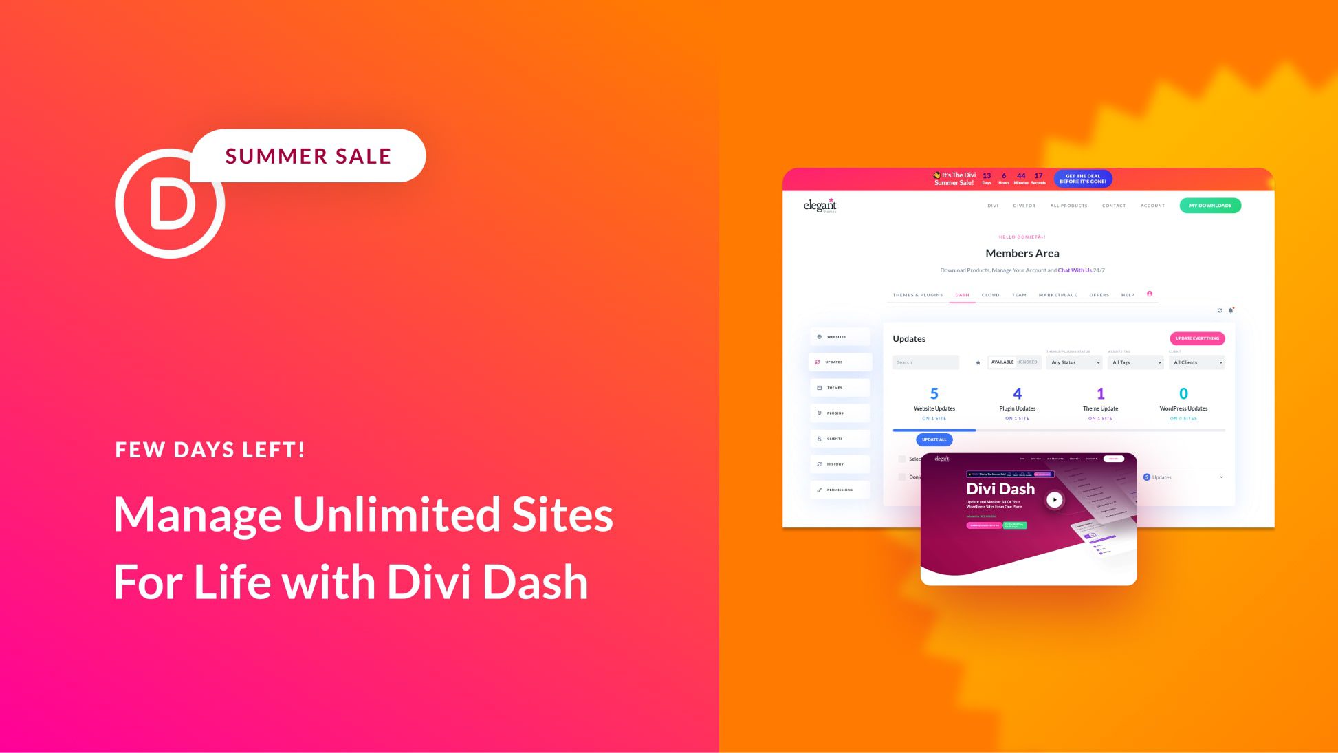 Manage Unlimited Websites With Divi Dash For Life (Few Days Left!)