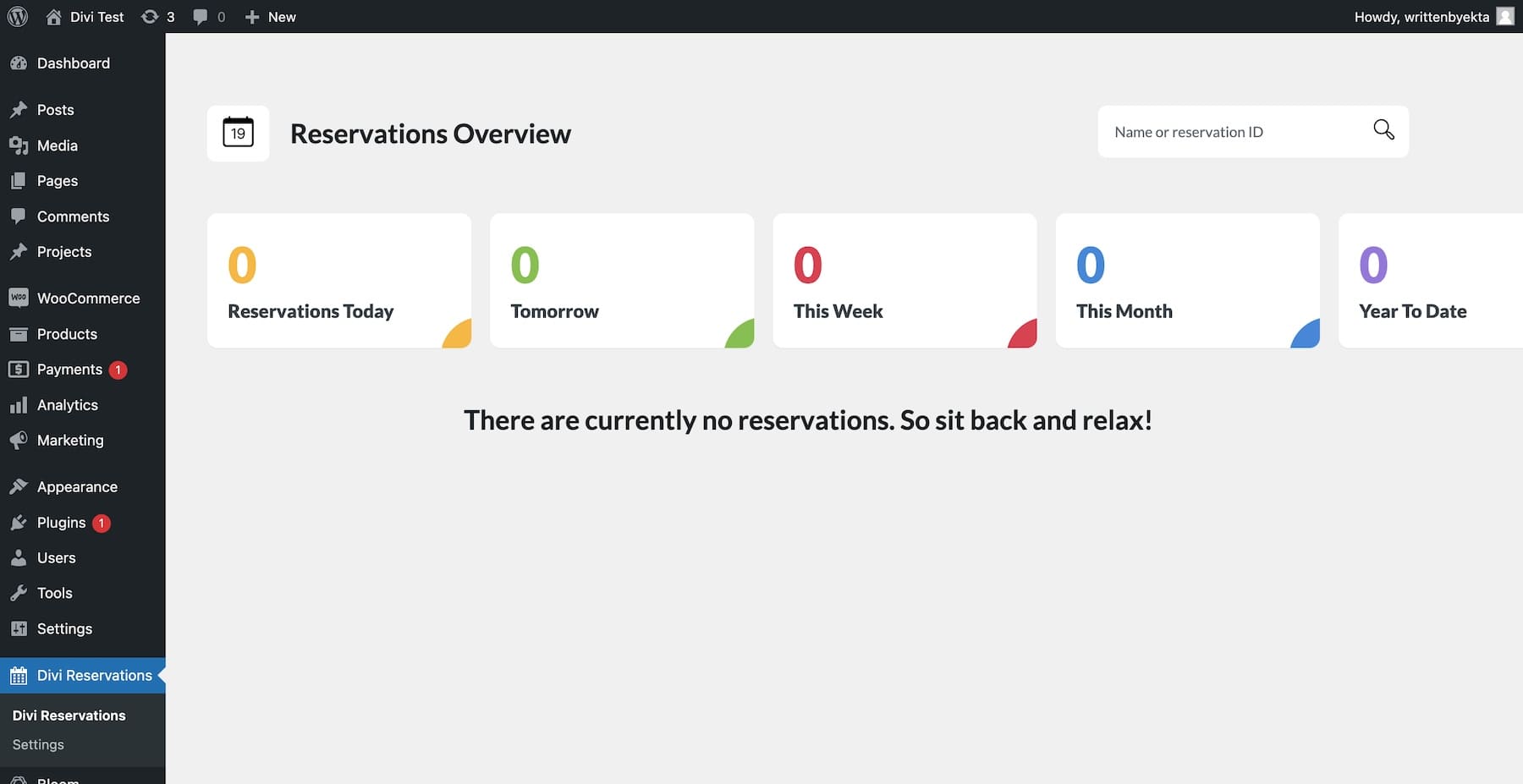 divi reservations analytics