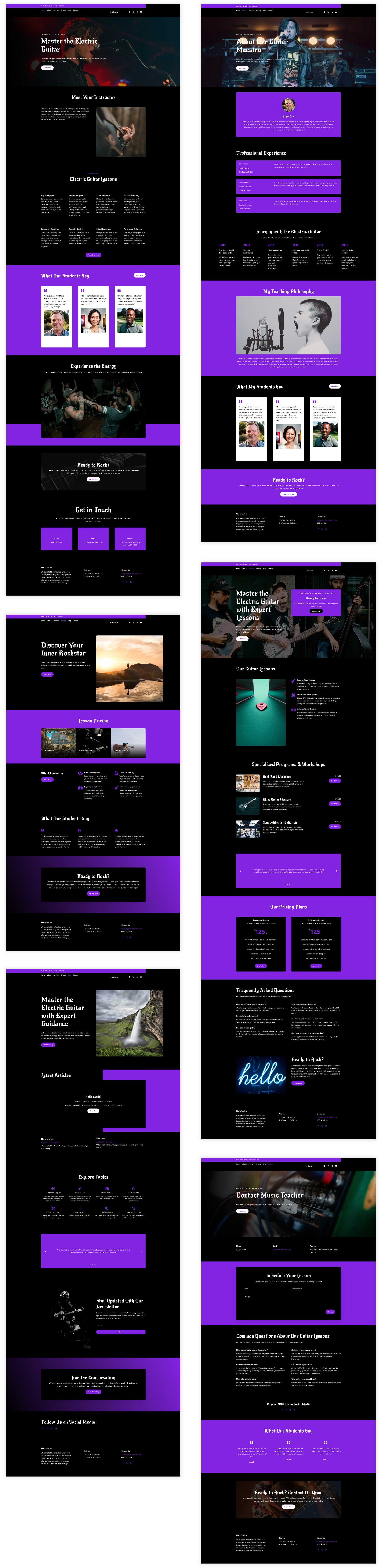 Guitar teacher Divi AI websites examples 