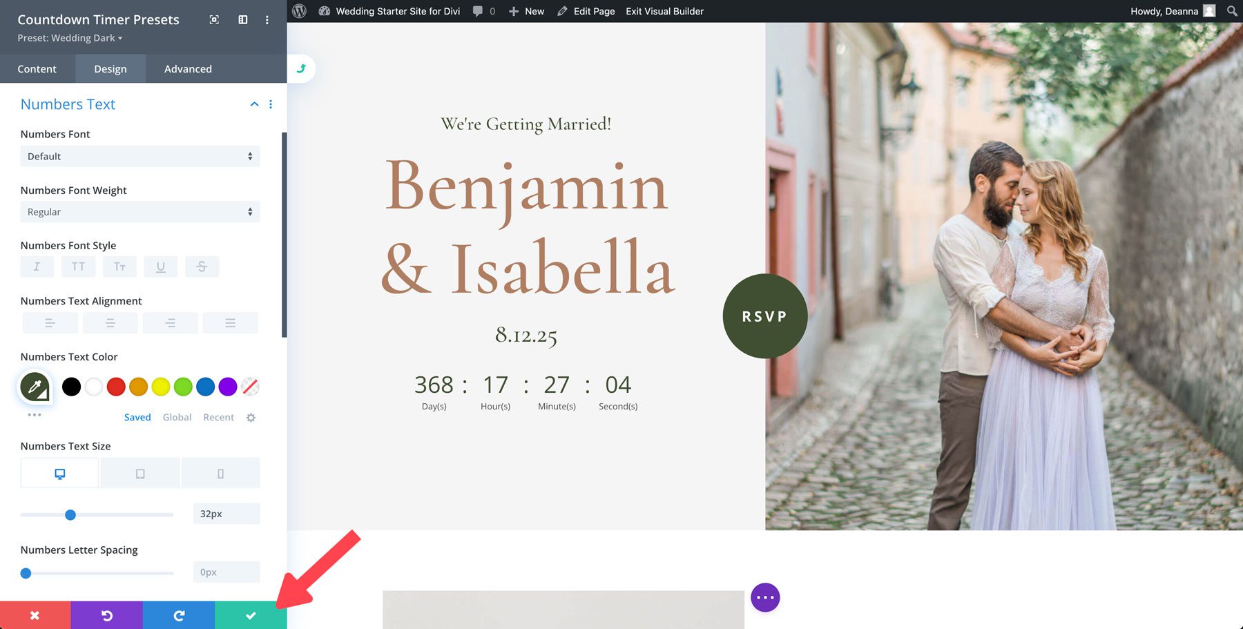 wedding starter site for divi