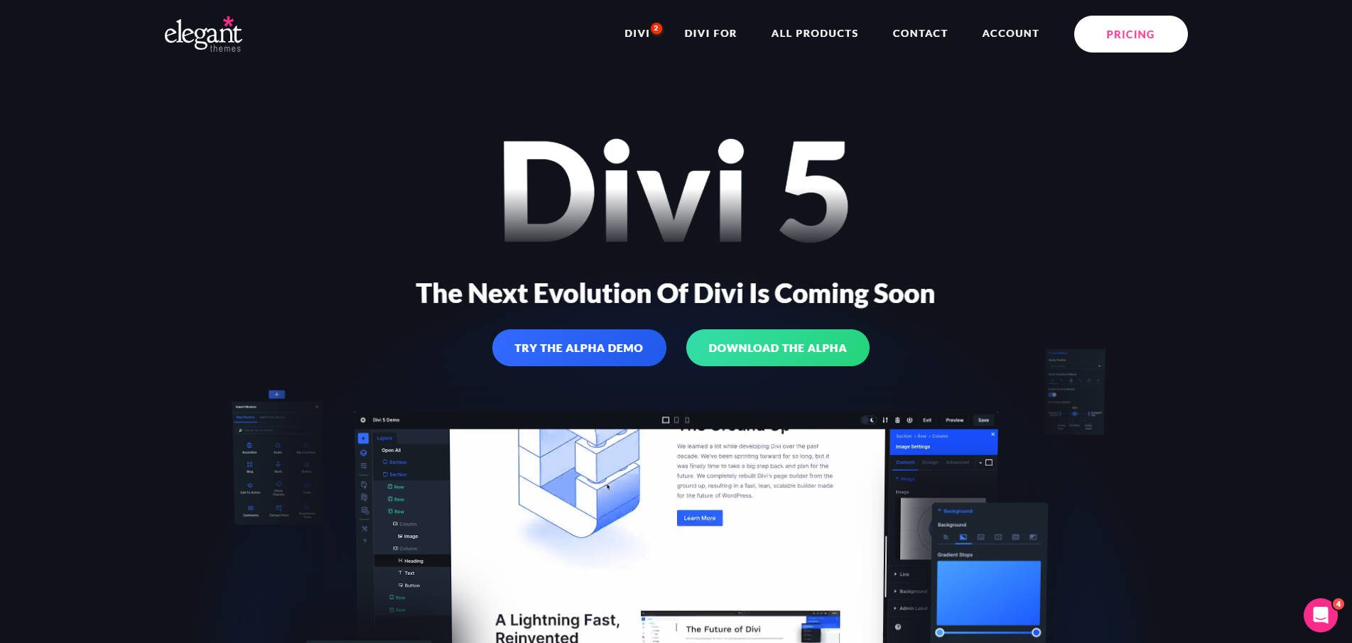 Divi 5 Public Alpha Landing Page October 2024