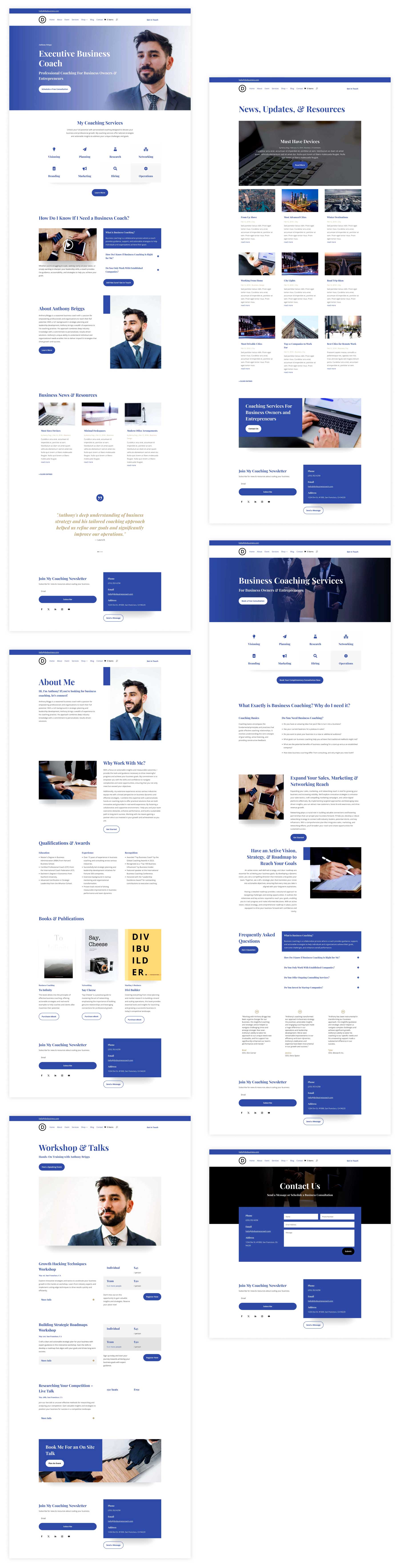 business coach starter site for Divi