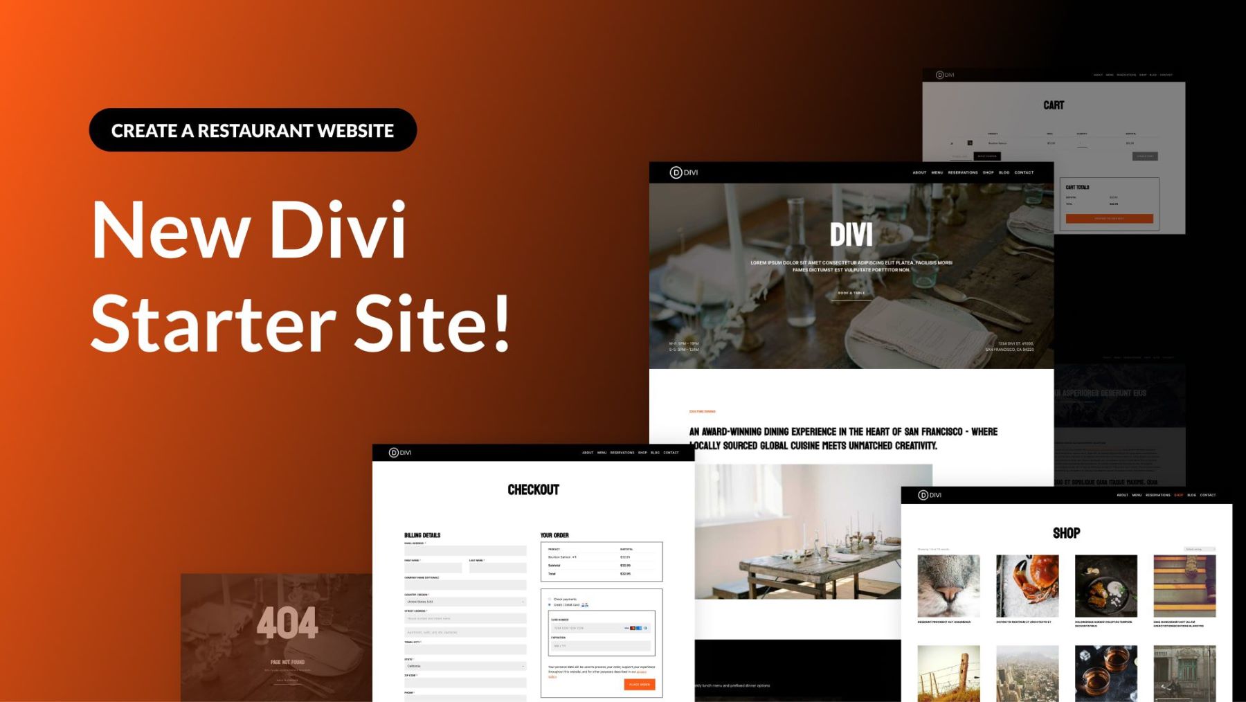 Divi Restaurant Starter Site