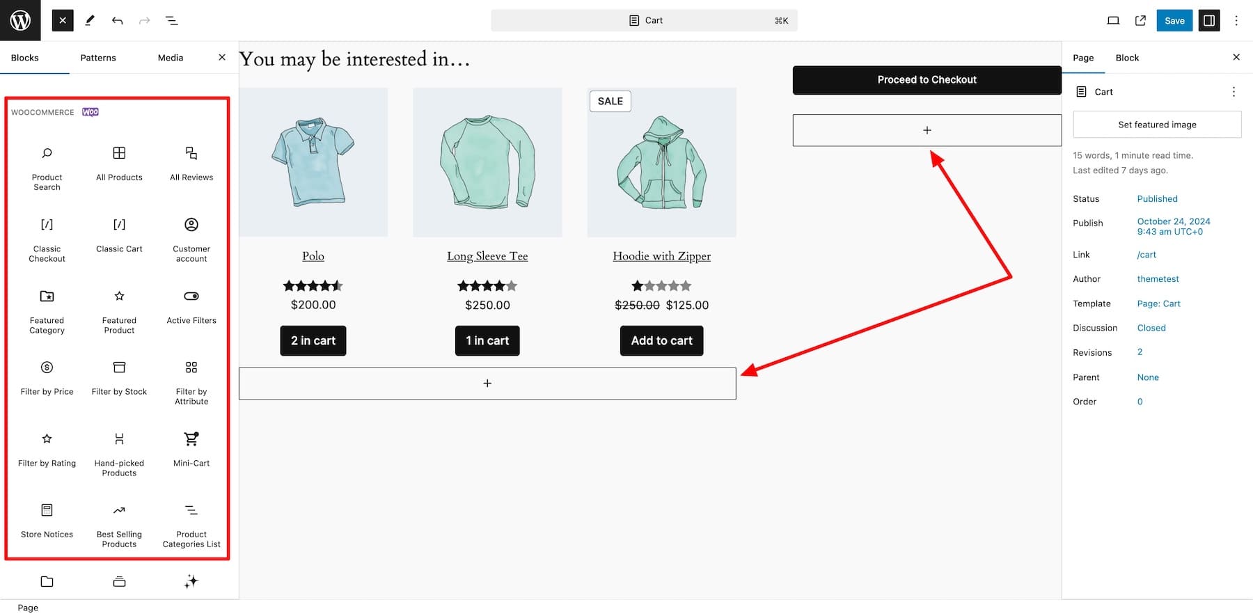 add woocommerce blocks