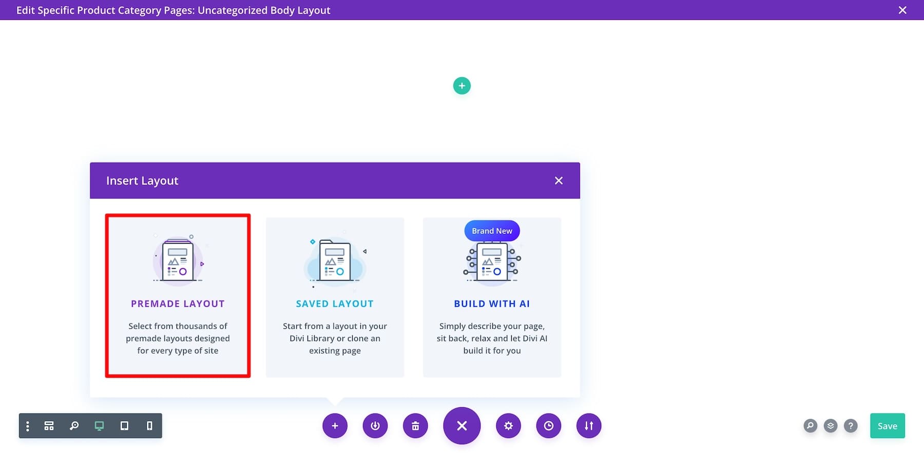 choose a pre-made layout