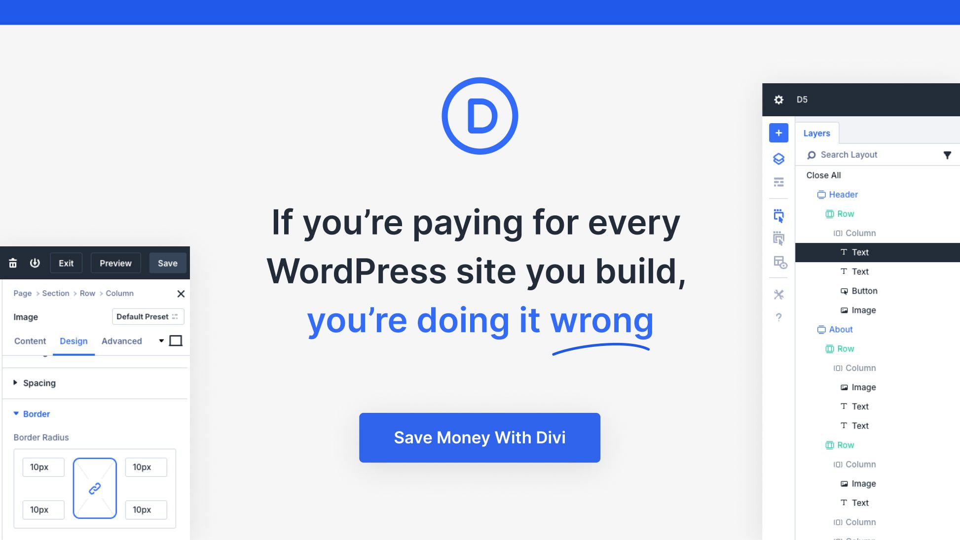 Divi 5 free for life on unlimited sites