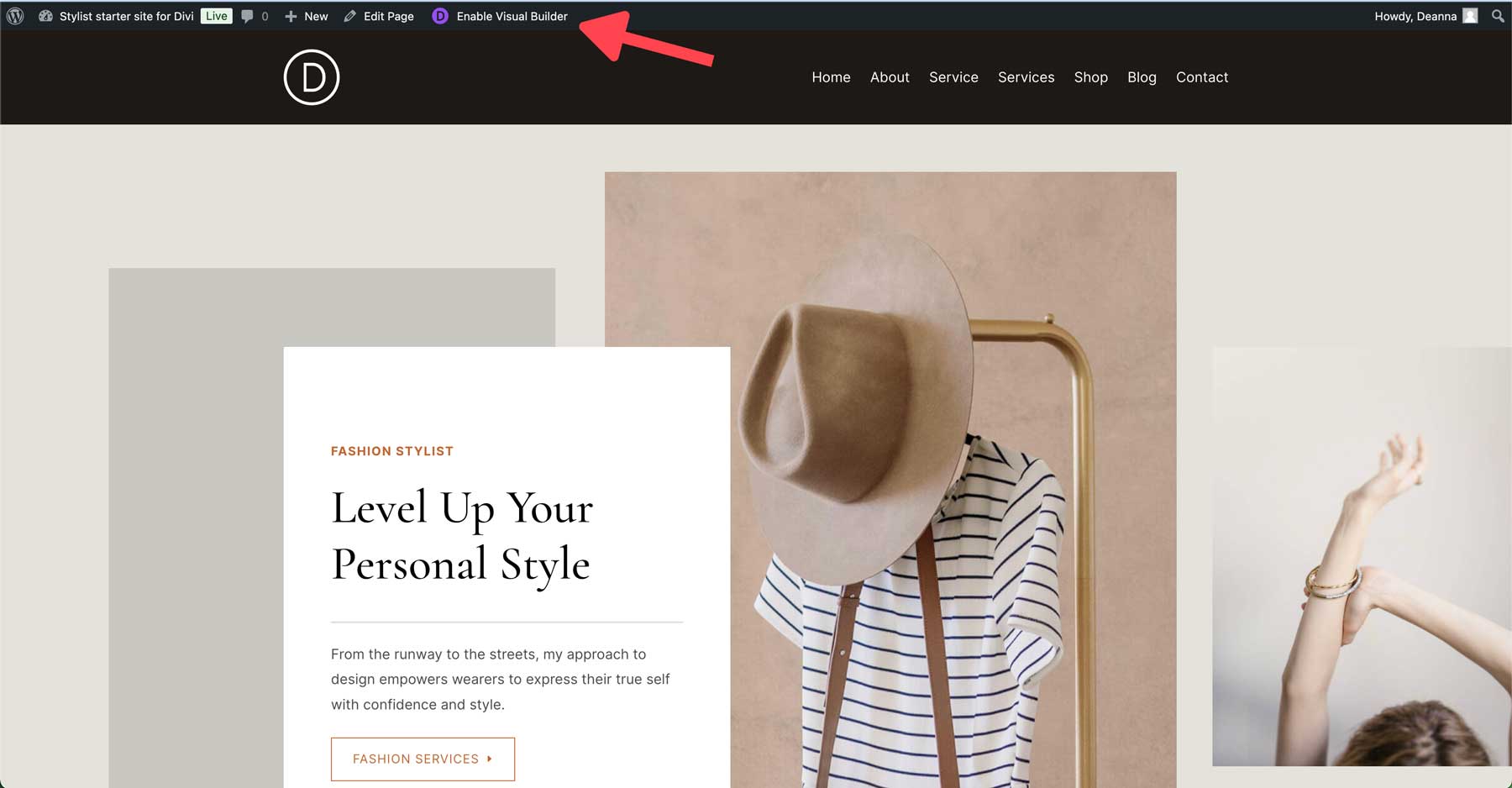 Stylist starter site for Divi