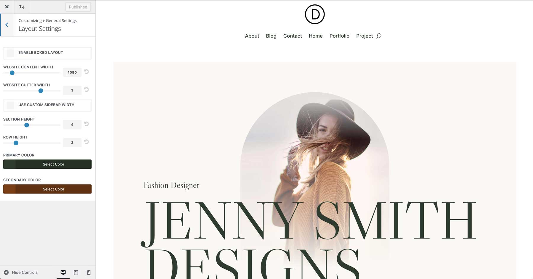 fashion starter site for Divi