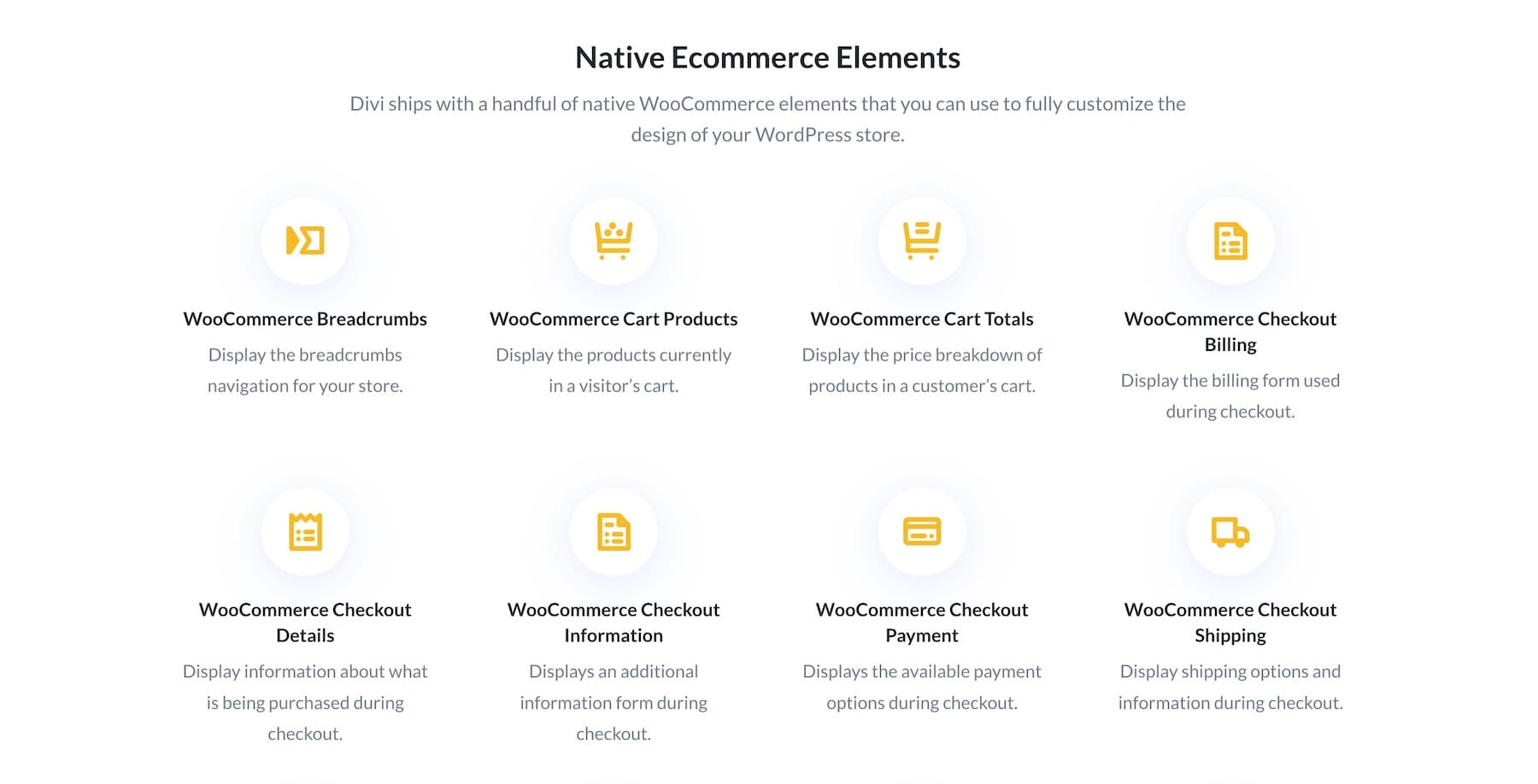 native e-commerce elements