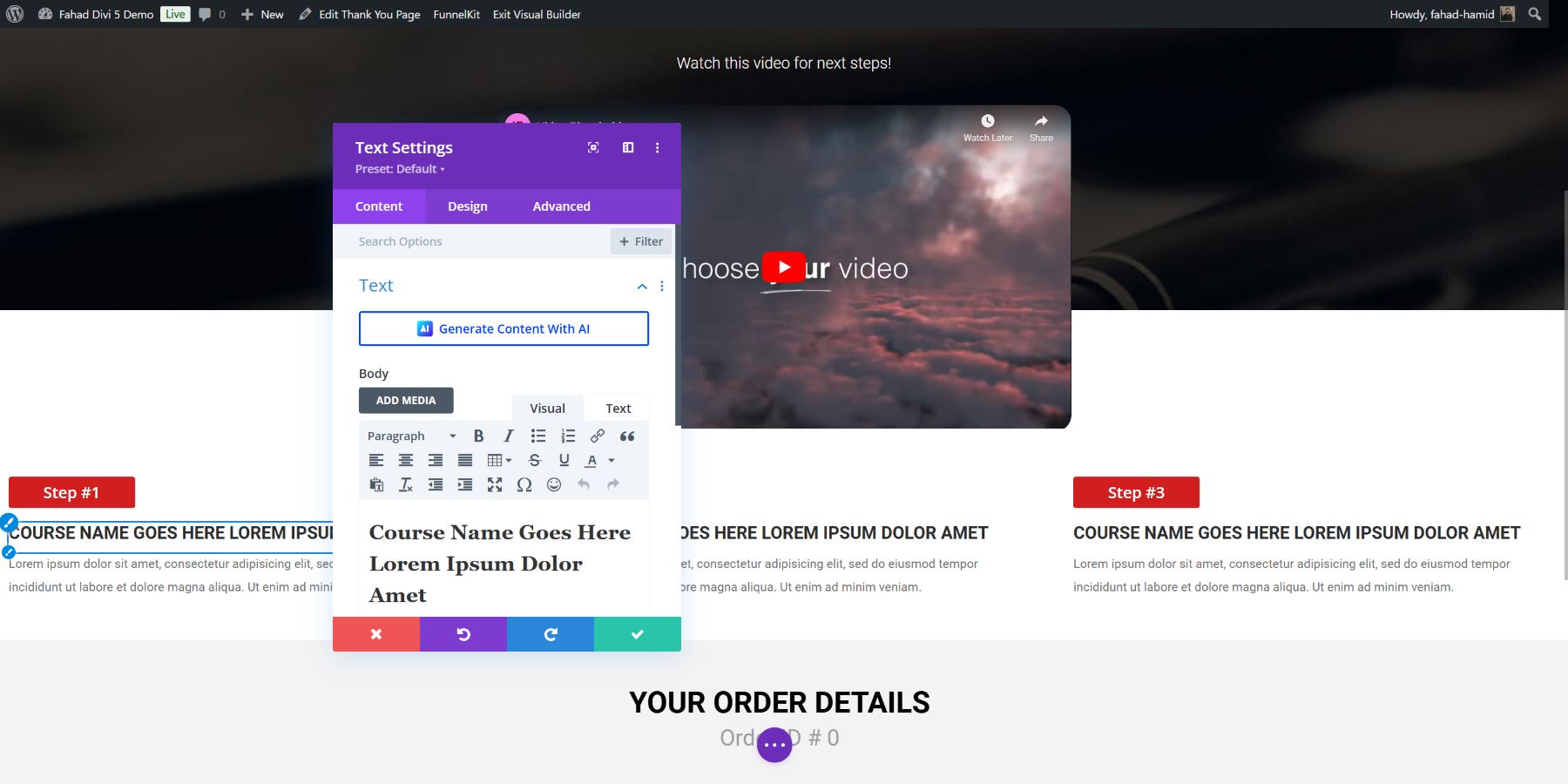 divi woocommerce builder