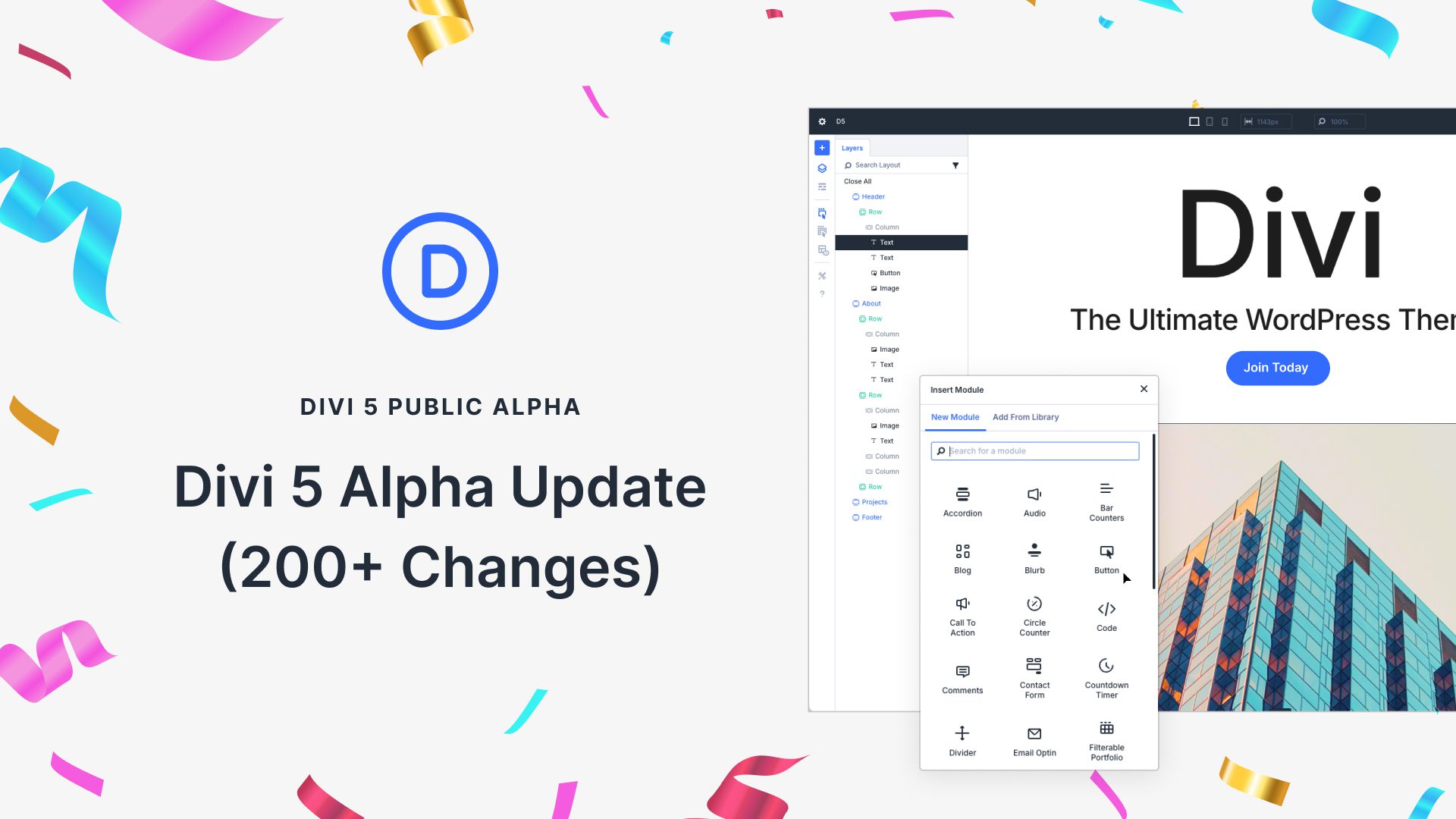 Divi 5 Public Alpha Progress Update (200+ Changes)