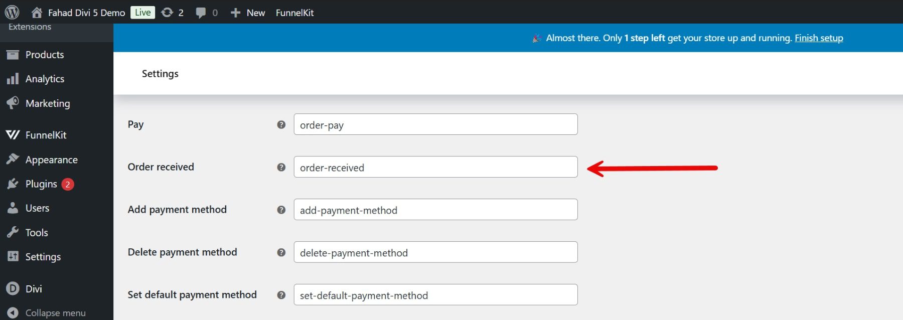 woocommerce checkout endpoint