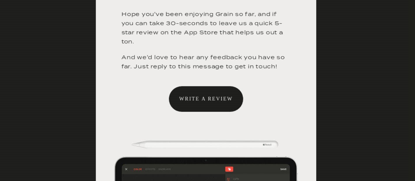 App Review Example from Grain