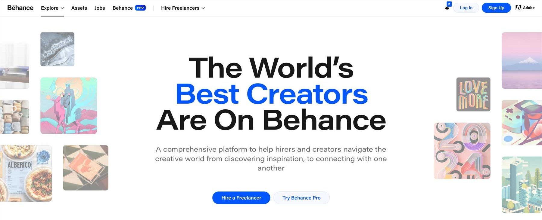 create a web design portfolio with Behance