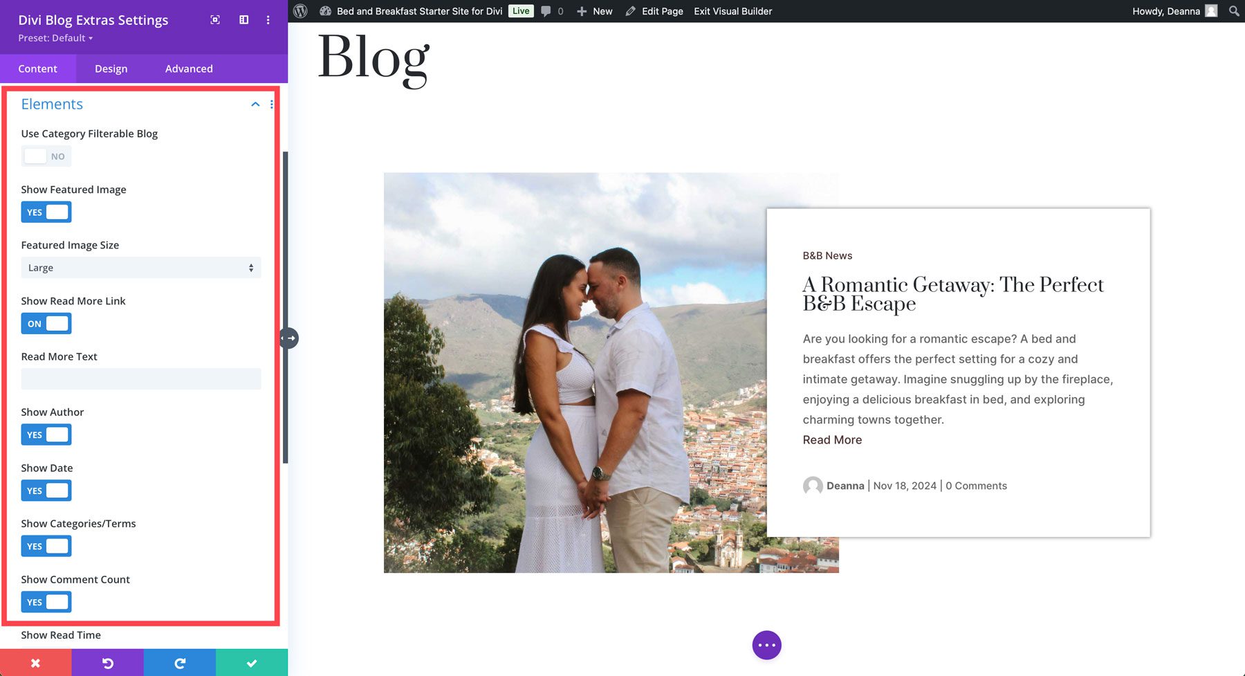 Divi Blog Extras elements