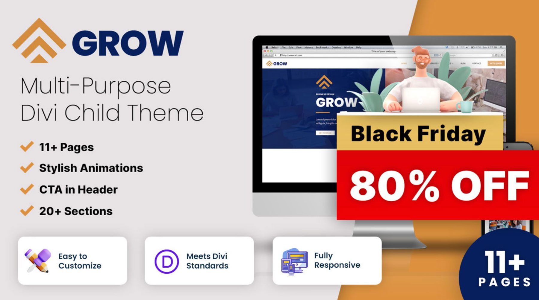 Grow child theme for Divi