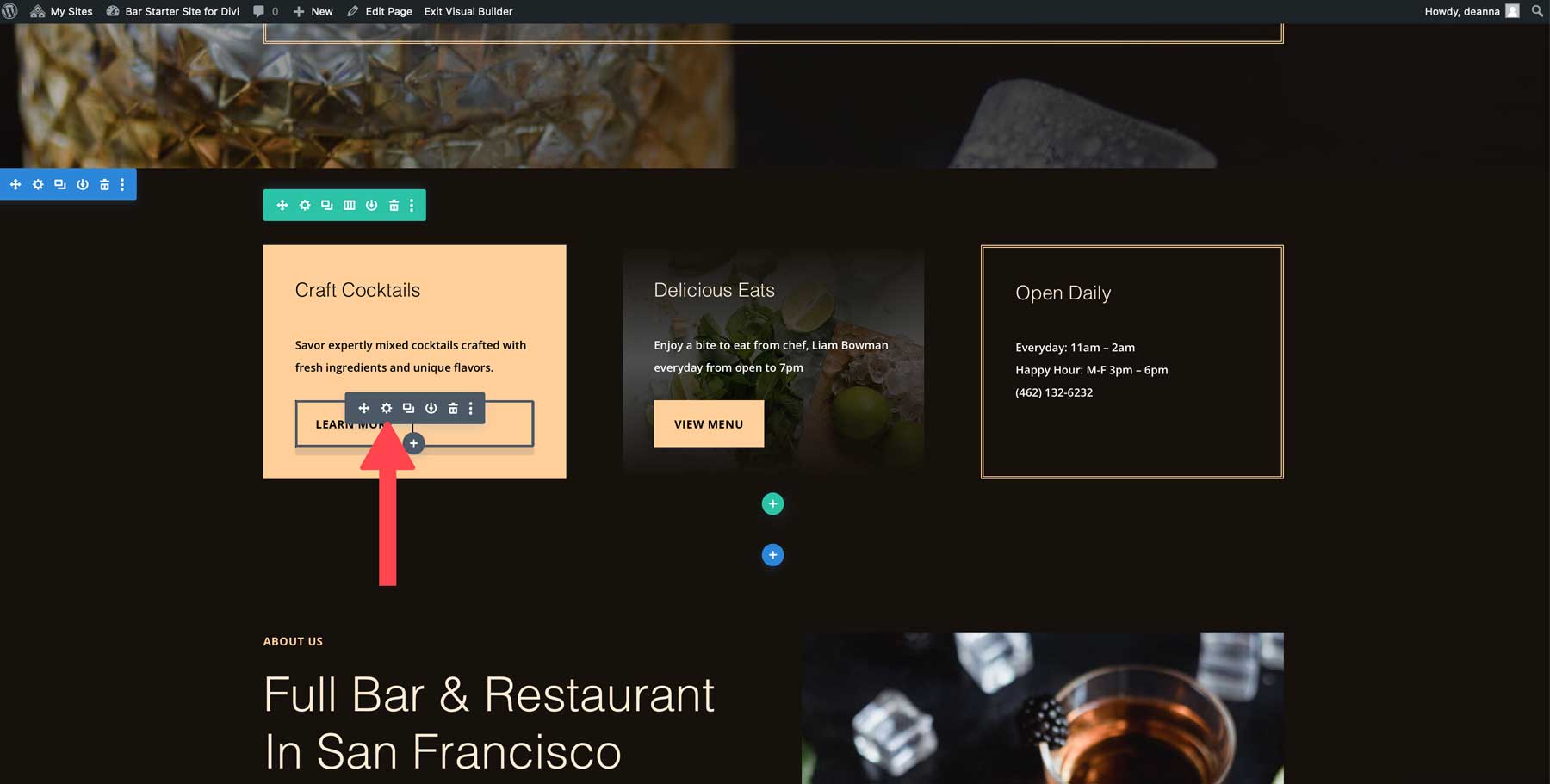 bar starter site for Divi