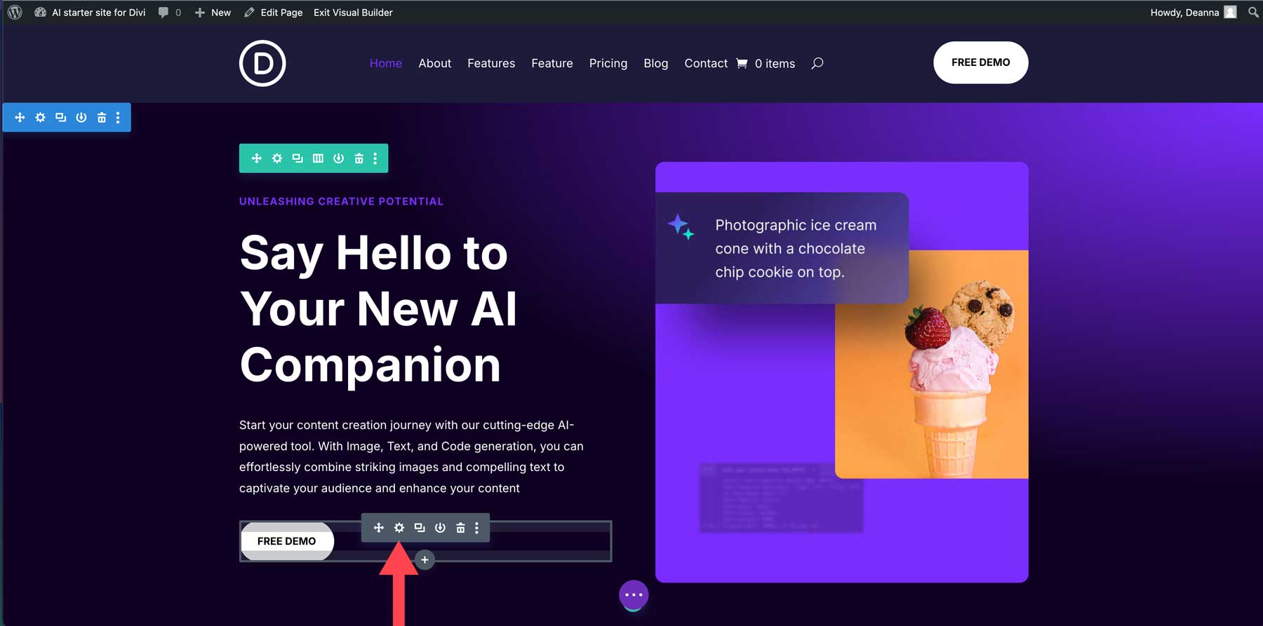 AI starter site for Divi