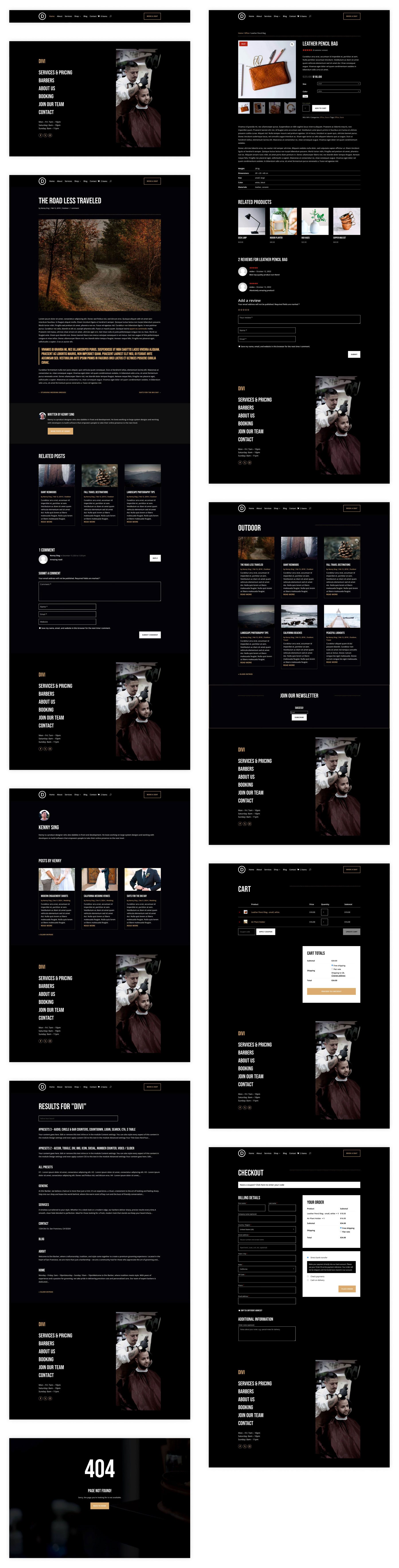 Barber starter site for Divi