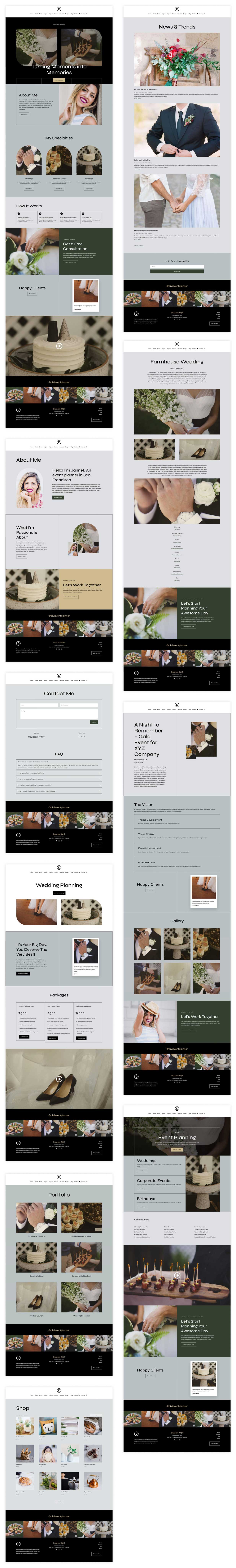 event planner starter site for Divi