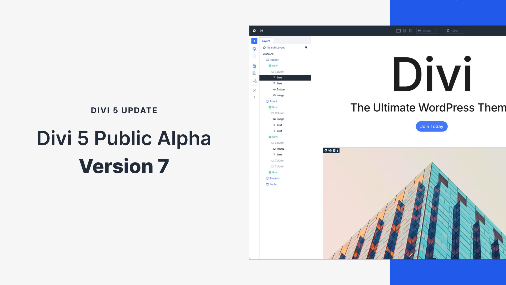 Divi 5 Public Alpha Version 7: New Feature Progress!