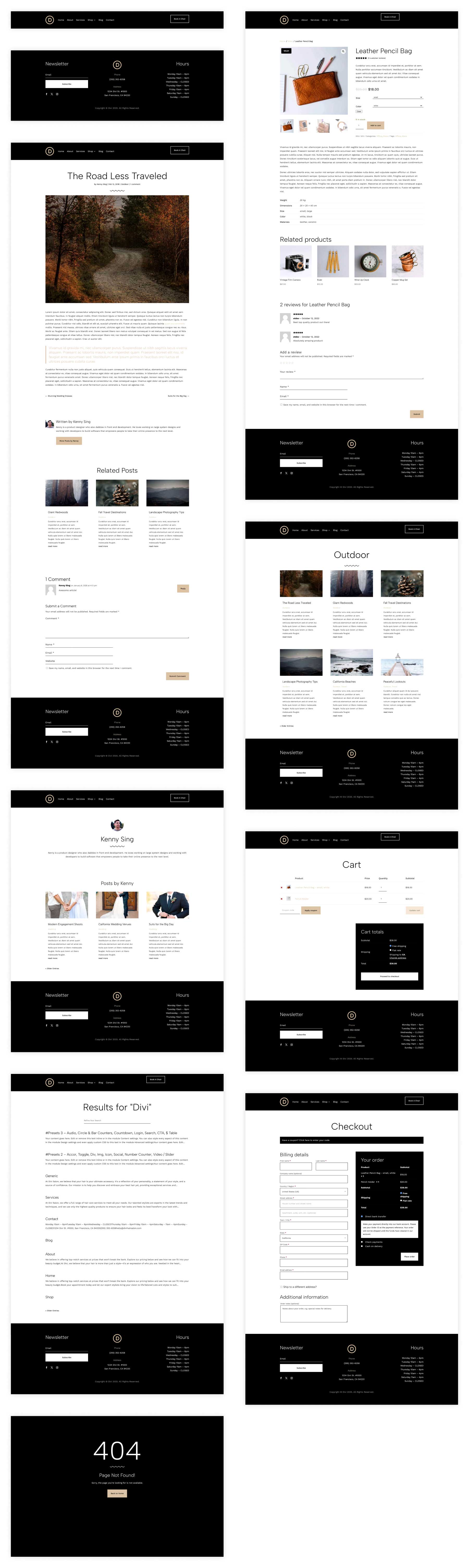 salon starter site for Divi