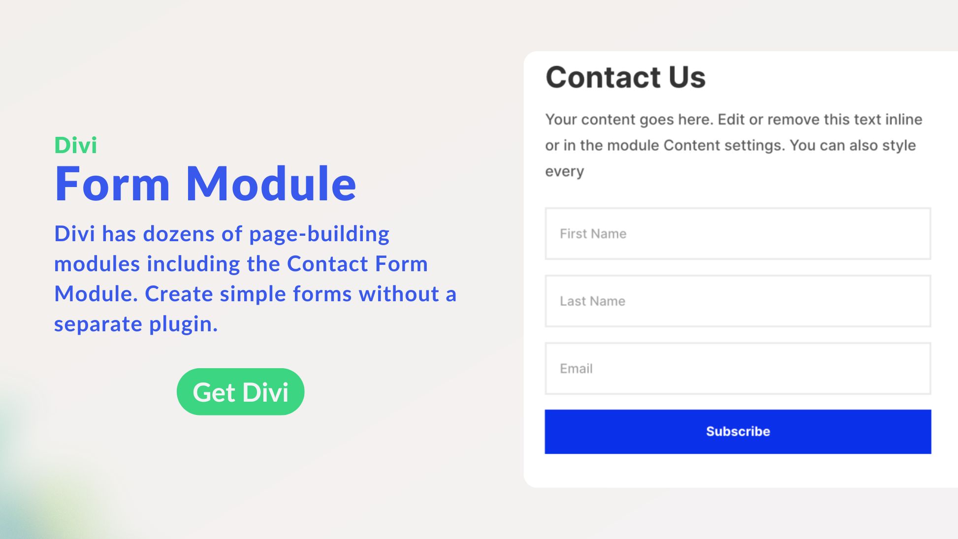 Divi Contact Form Module Get Divi