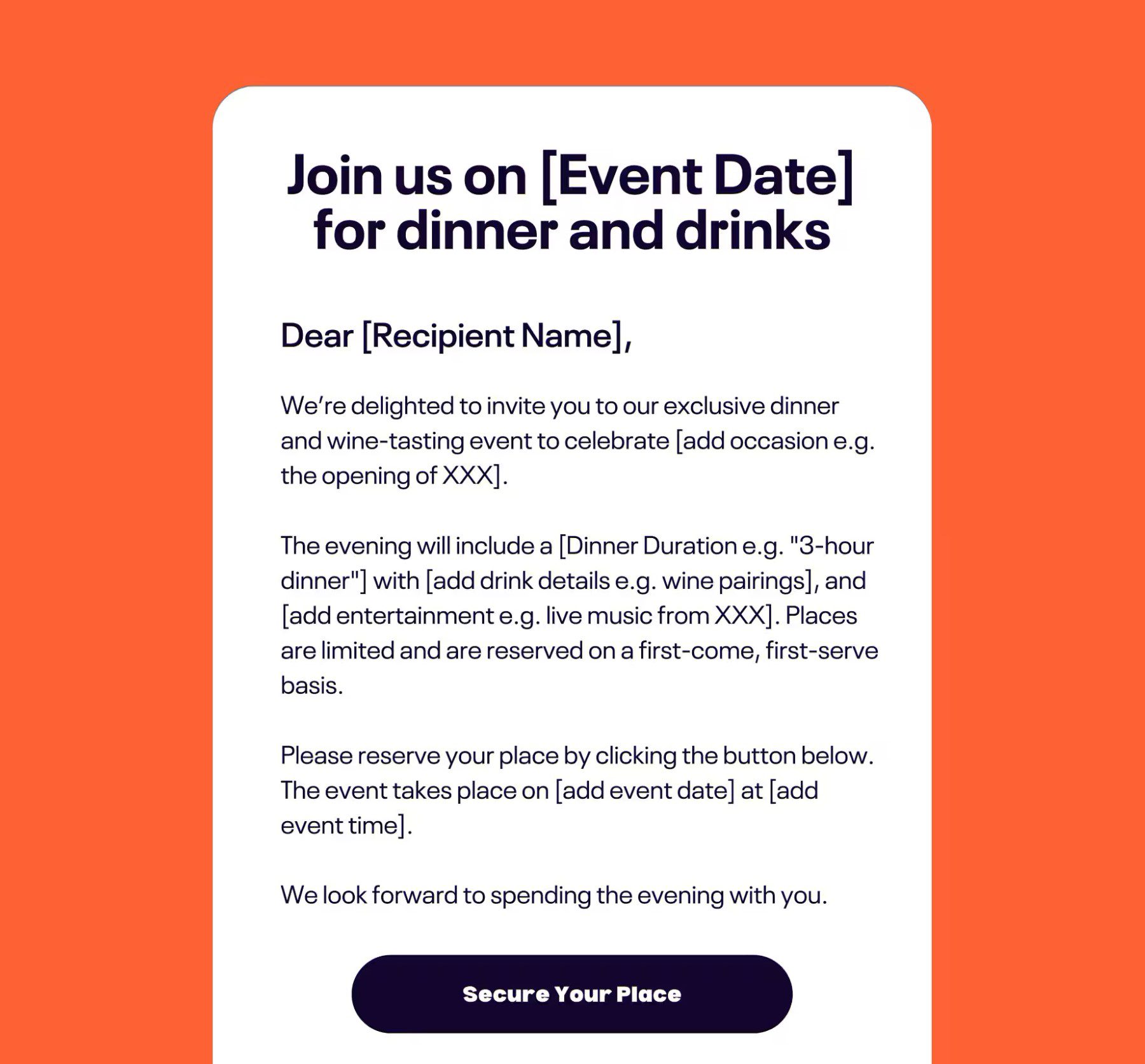 Event Reminder Email template from Eventbrite