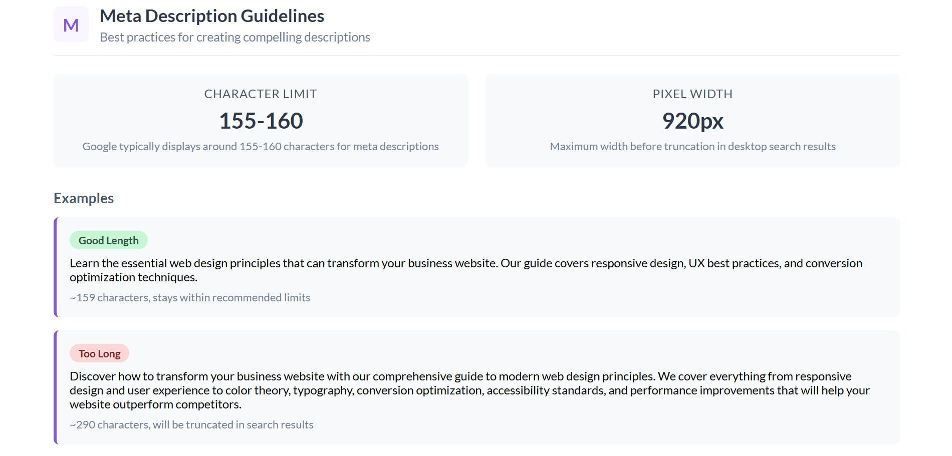 Guidelines for Meta Description Length