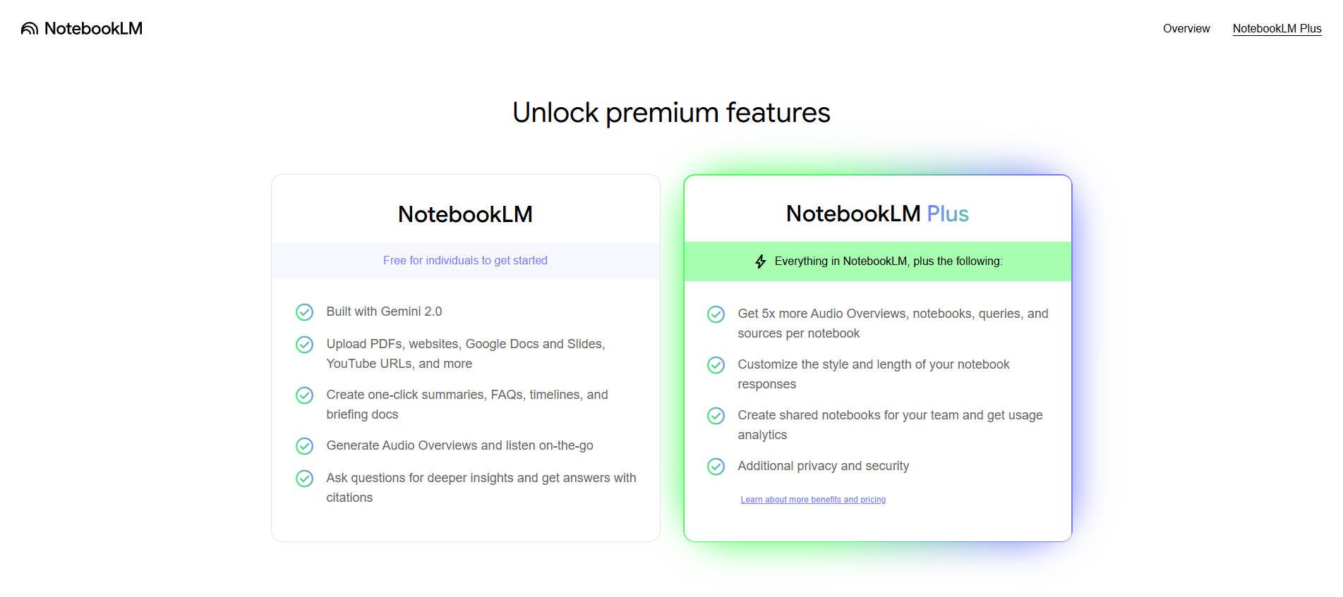 NotebookLM Plus now part of Gemini Pro