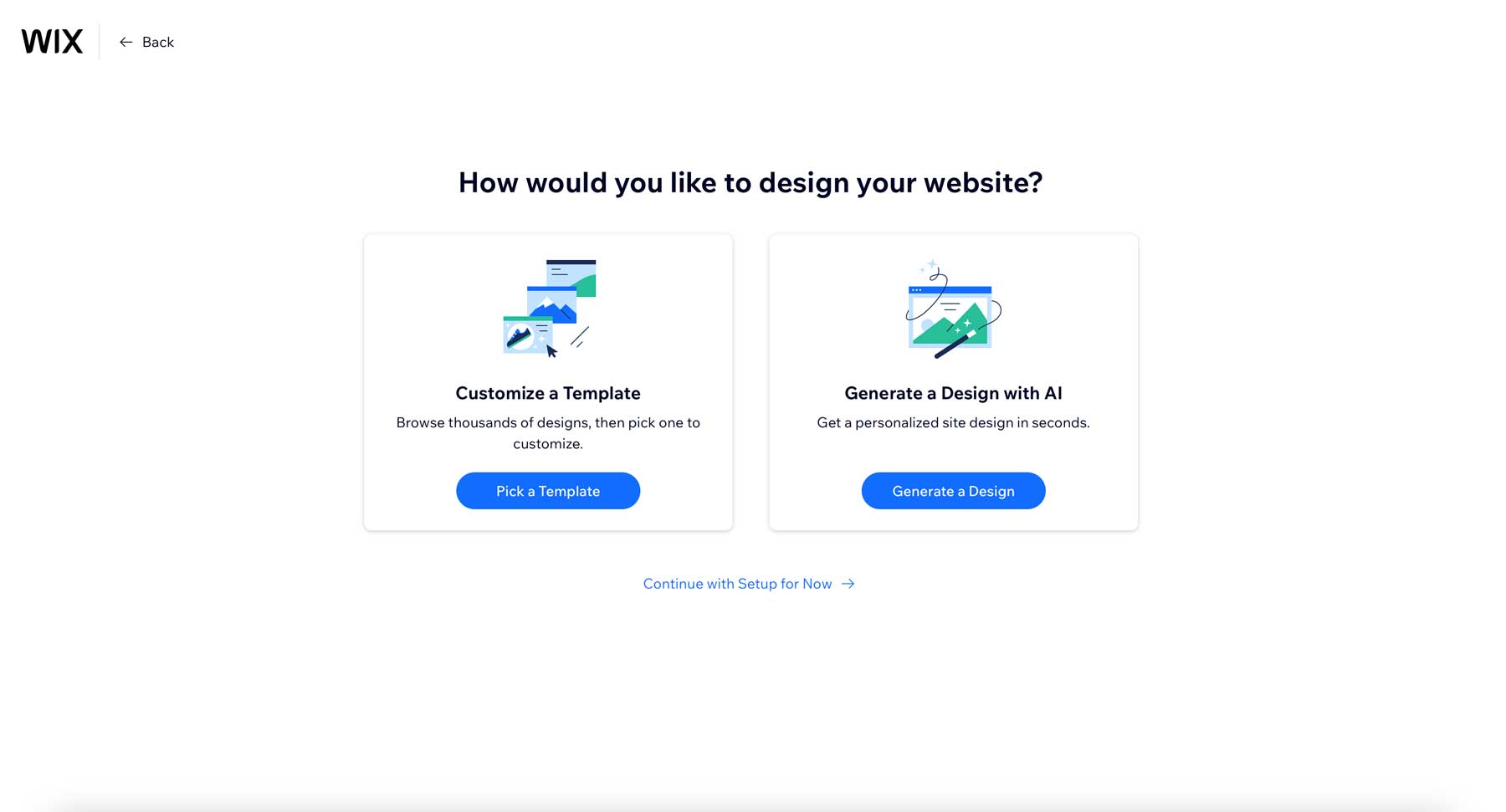 Wix site design options