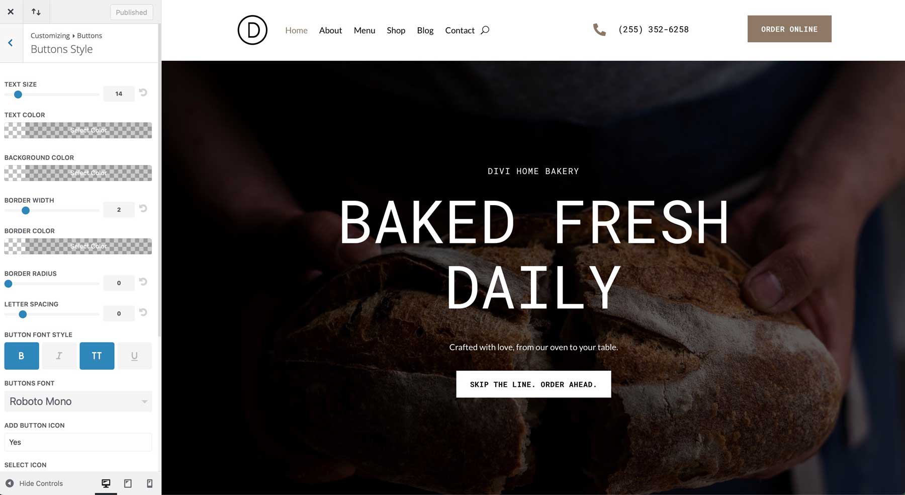 bakery starter site for Divi