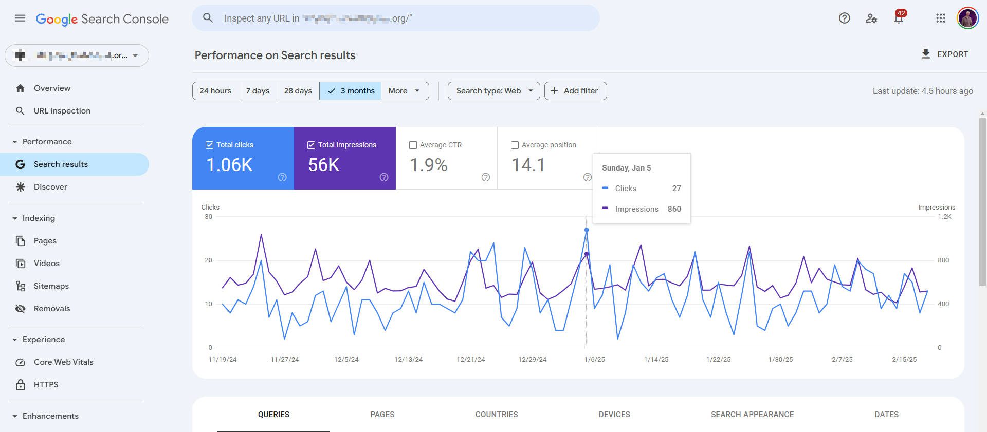 Google Search Console Dashboard with Live Data