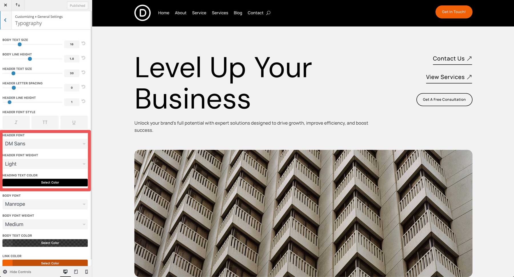 professional starter site for Divi