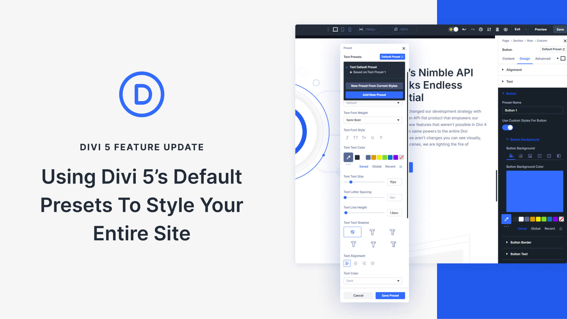 Using Divi 5’s Default Presets To Style Your Entire Site