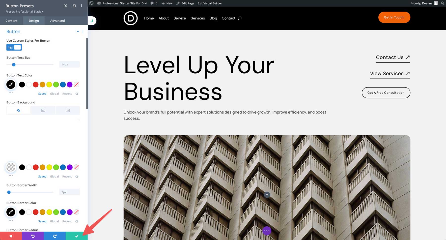 professional starter site for Divi