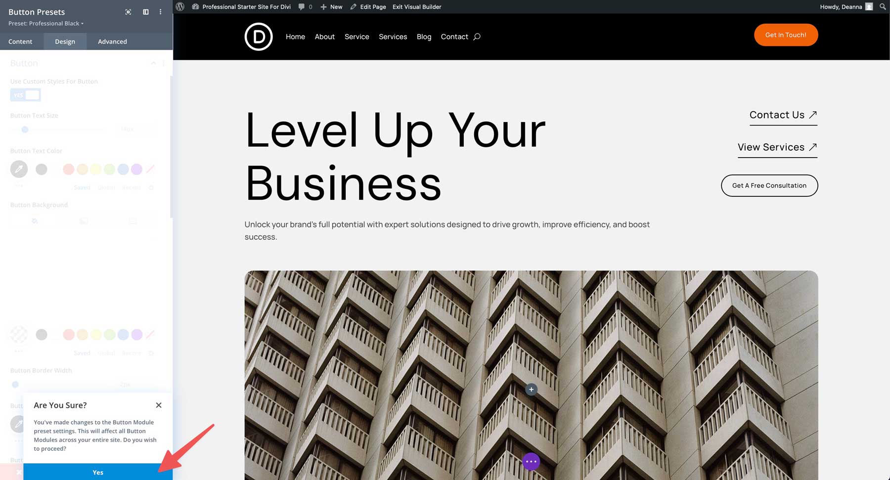 professional starter site for Divi