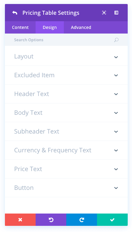 Pricing Tables Module