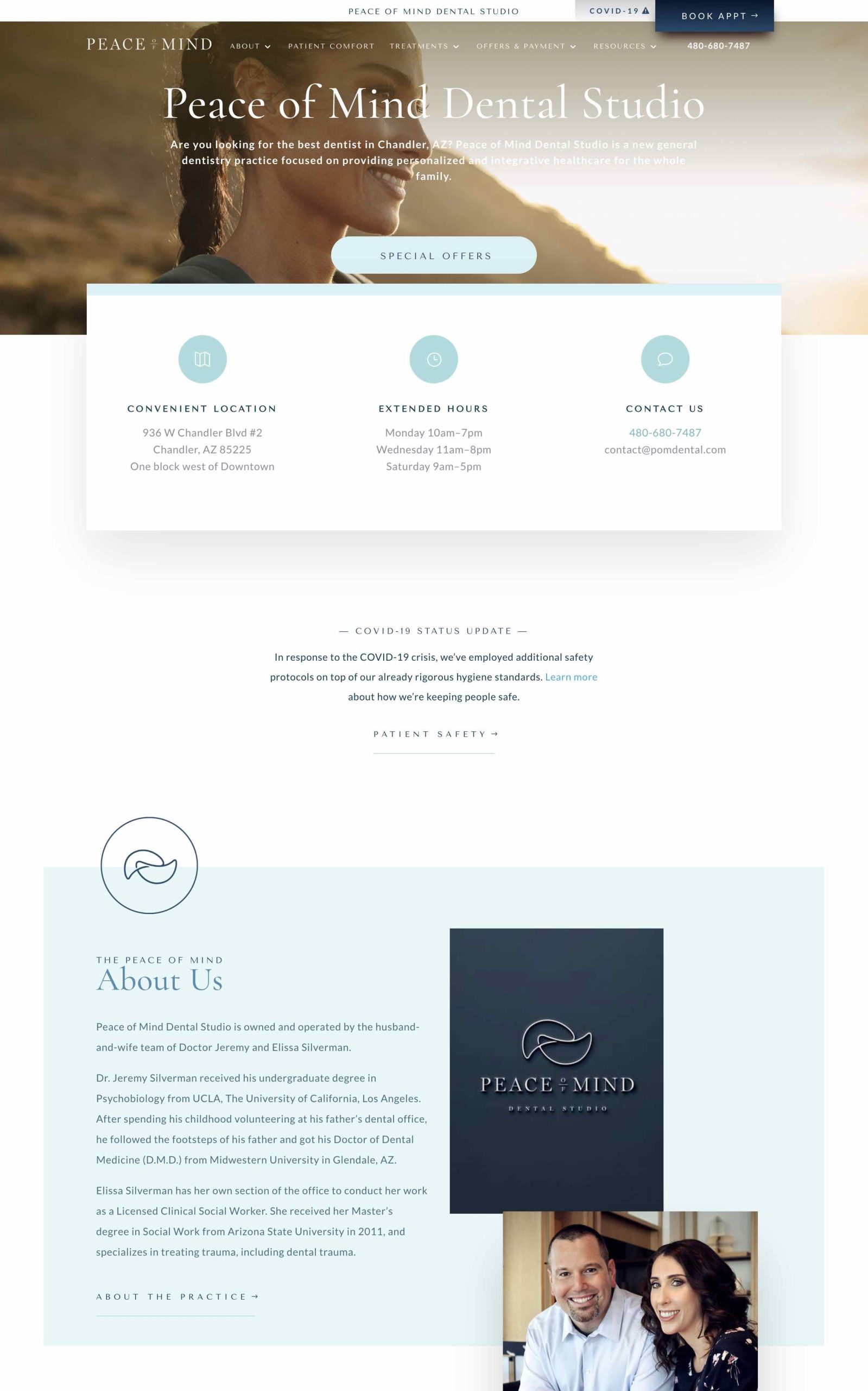 Peace of Mind Dental Divi Website Example – Divi Showcase