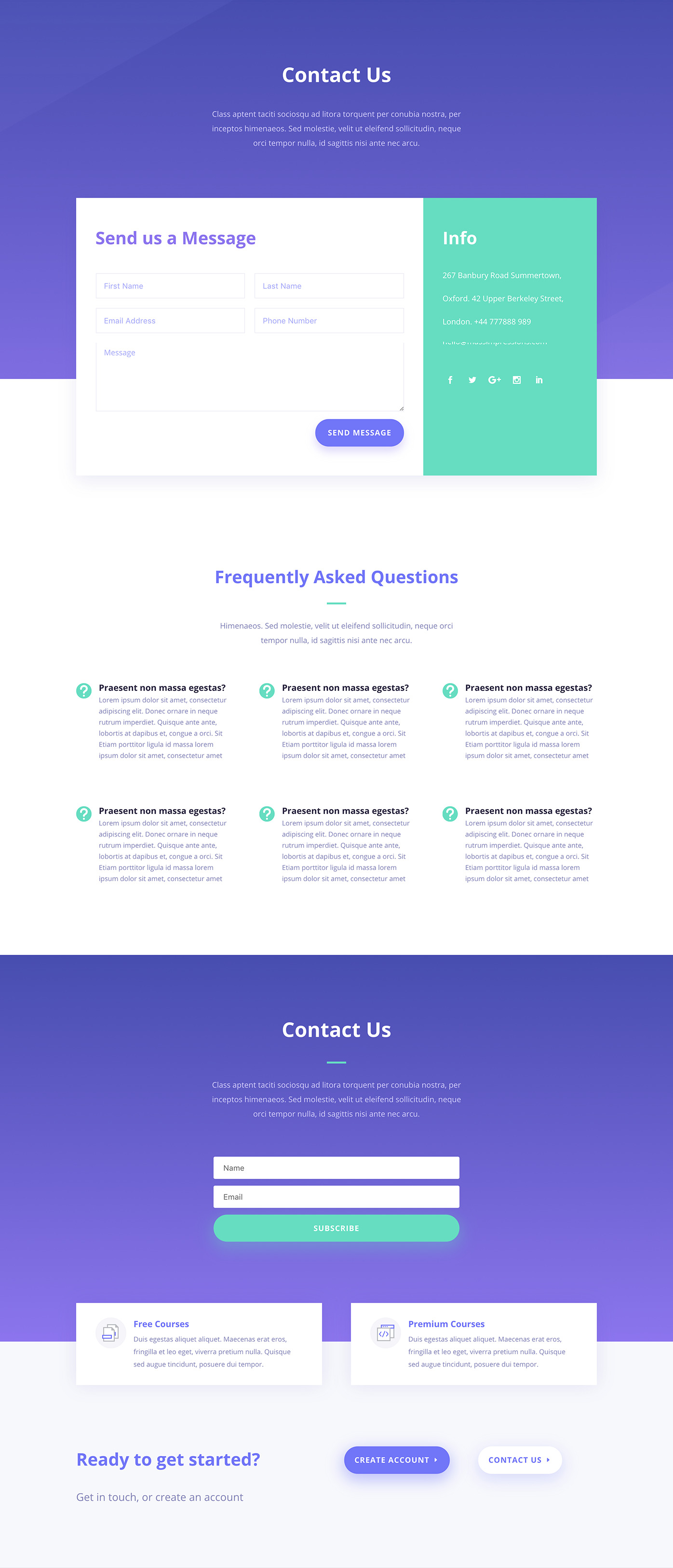 LMS Contact Page Divi Layout by Elegant Themes