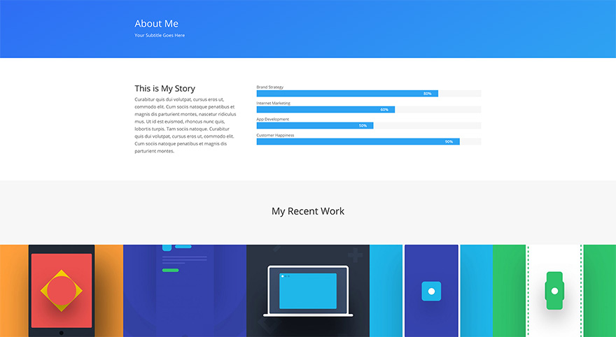 Simple About Me Page Divi Layout by Elegant Themes