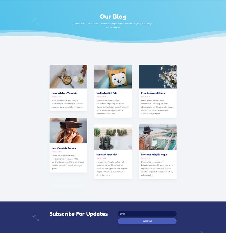 Babysitter Blog Page Divi Layout by Elegant Themes