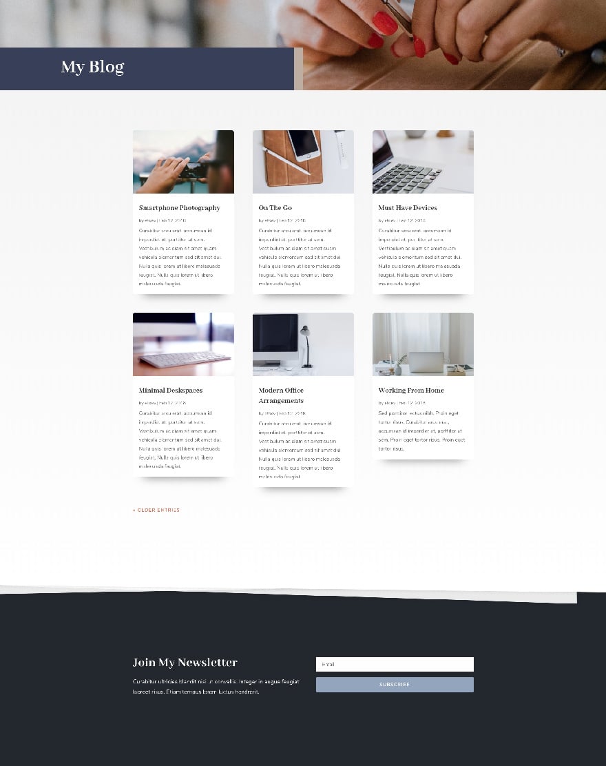 Author Blog Page Divi Layout by Elegant Themes