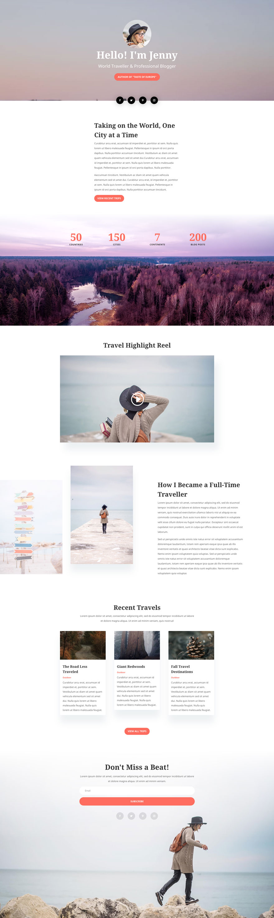 Travel Blog About Page Divi Layout by Elegant Themes