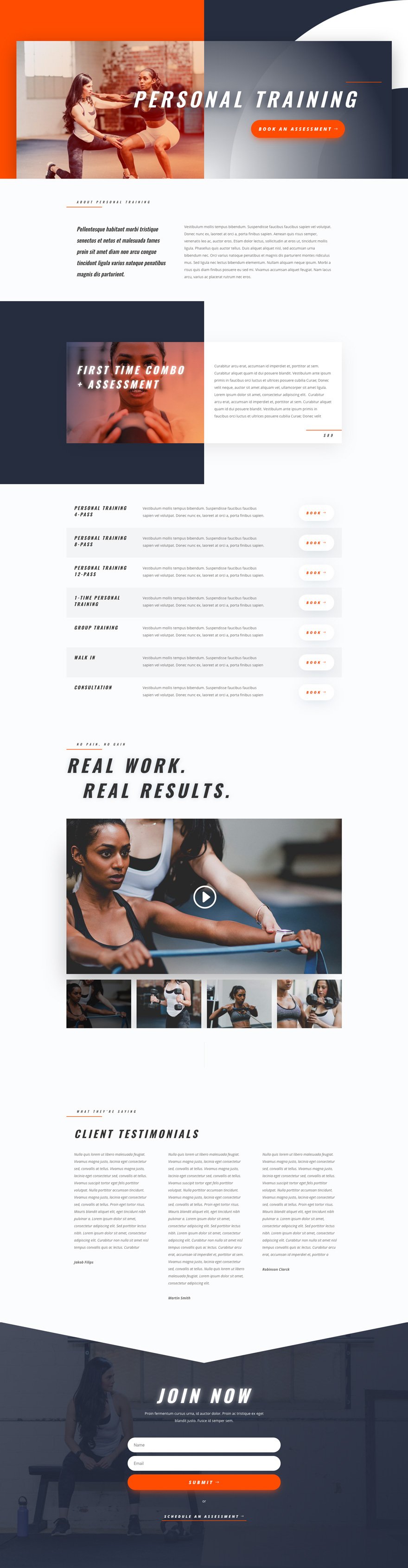 Personal Trainer Service Page Divi Layout by Elegant Themes