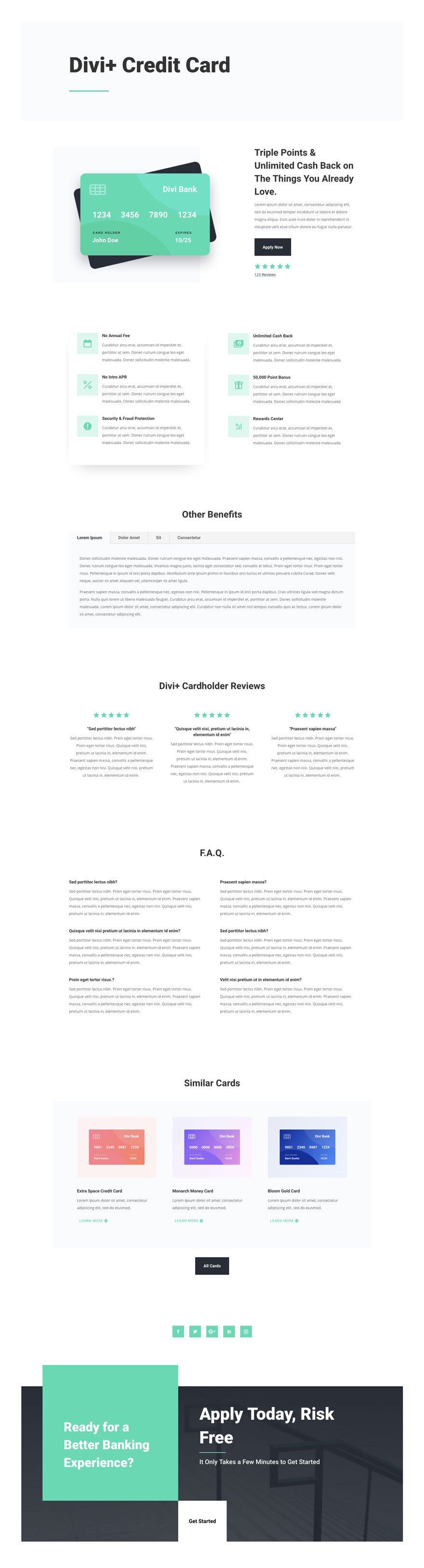 Bank Service 2 Page Divi Layout by Elegant Themes