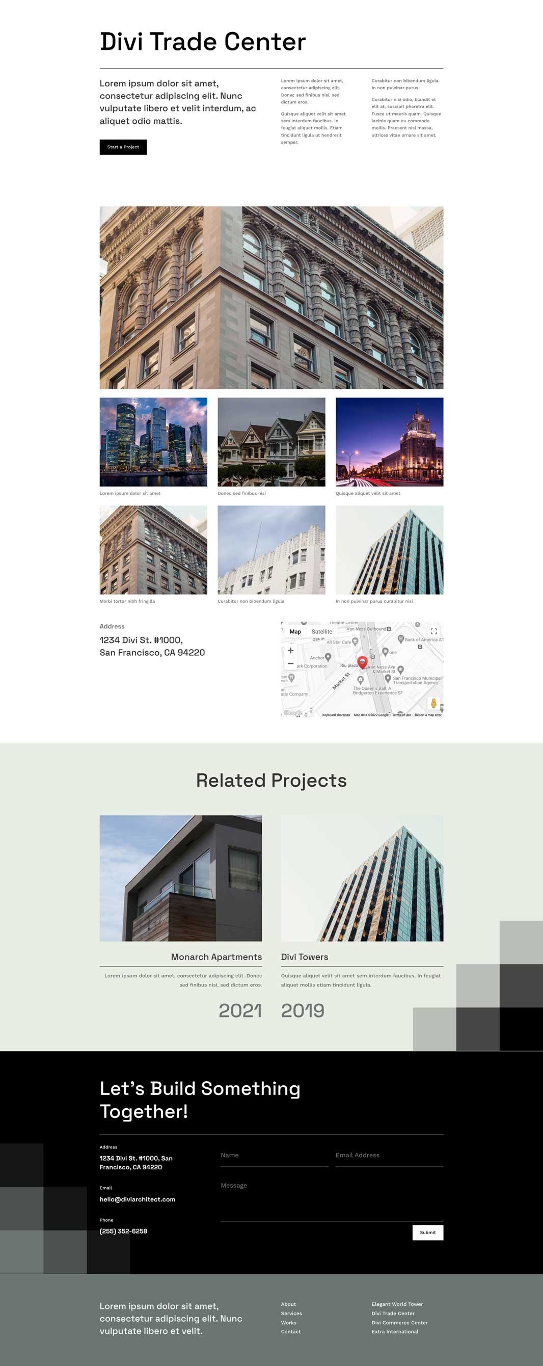 Architect Project Page Divi Layout by Elegant Themes